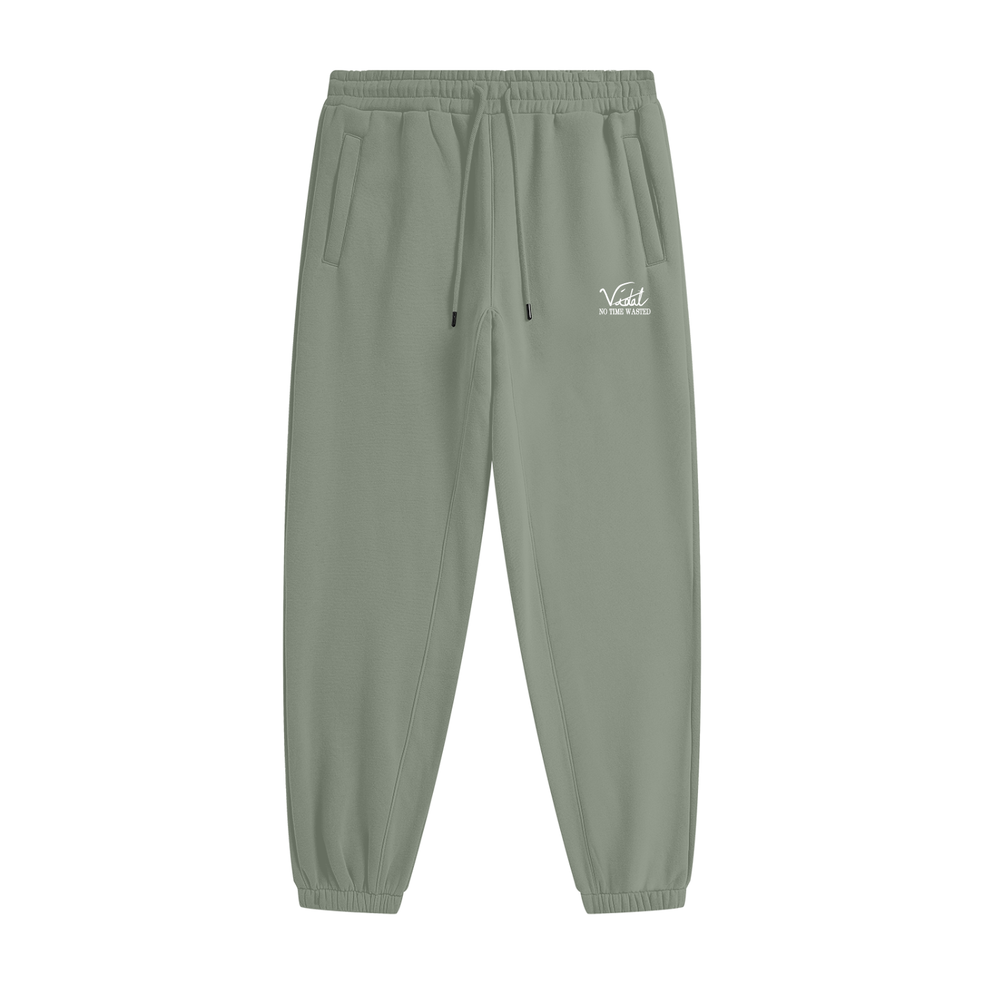 Vidal Unisex White Print Heavyweight Fleece Joggers