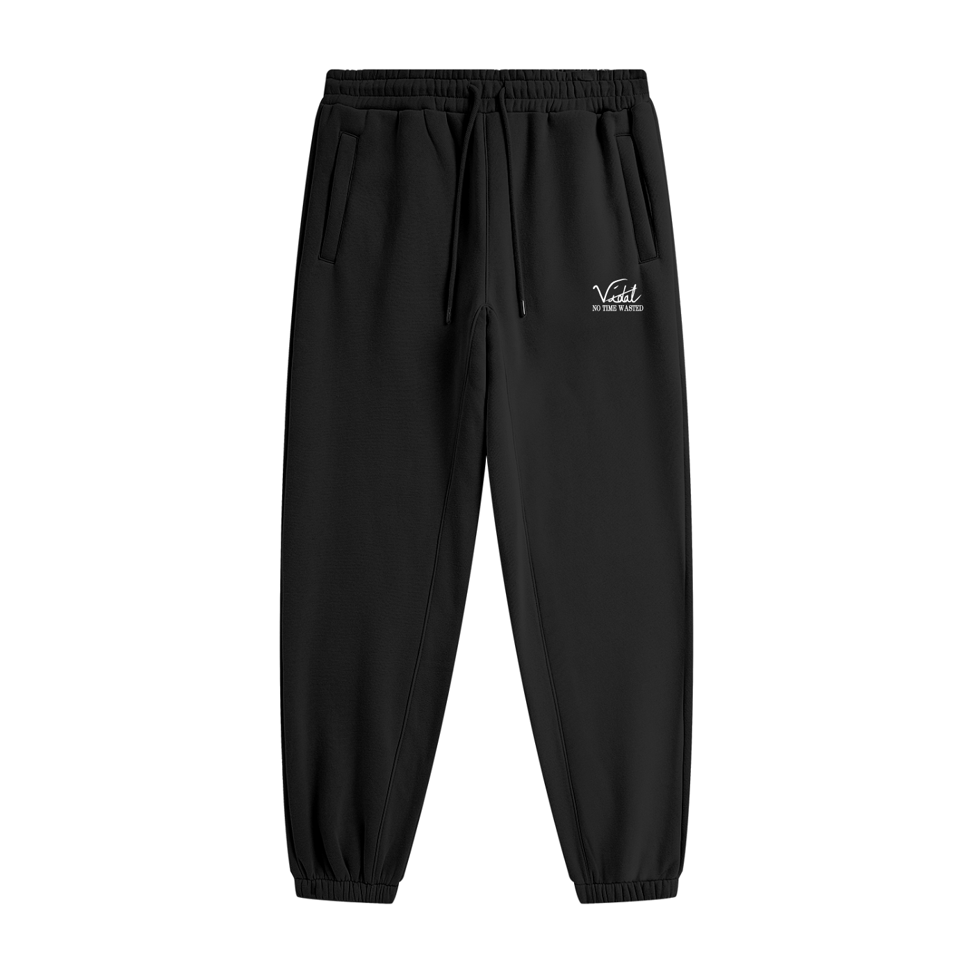 Vidal Unisex White Print Heavyweight Fleece Joggers