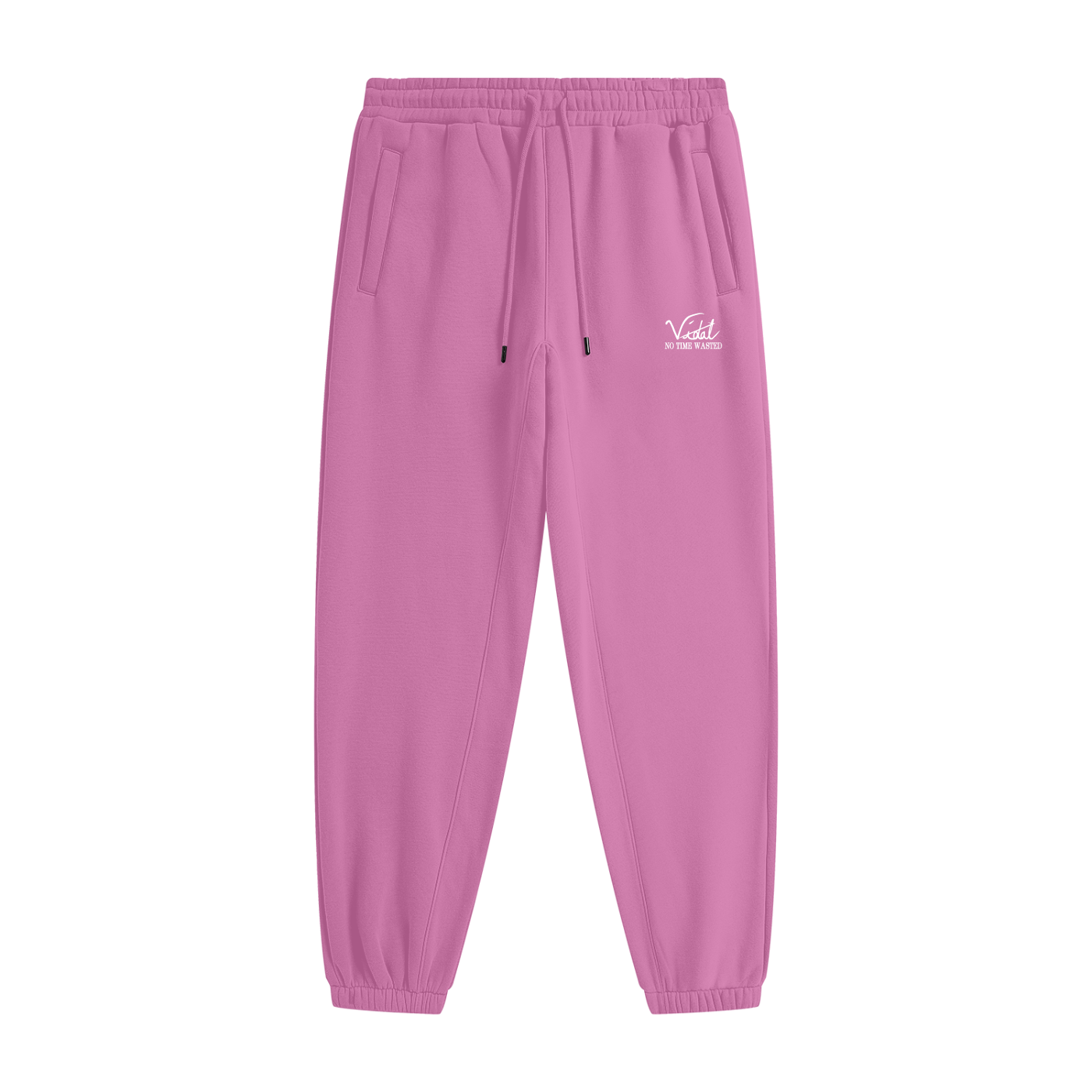 Vidal Unisex White Print Heavyweight Fleece Joggers