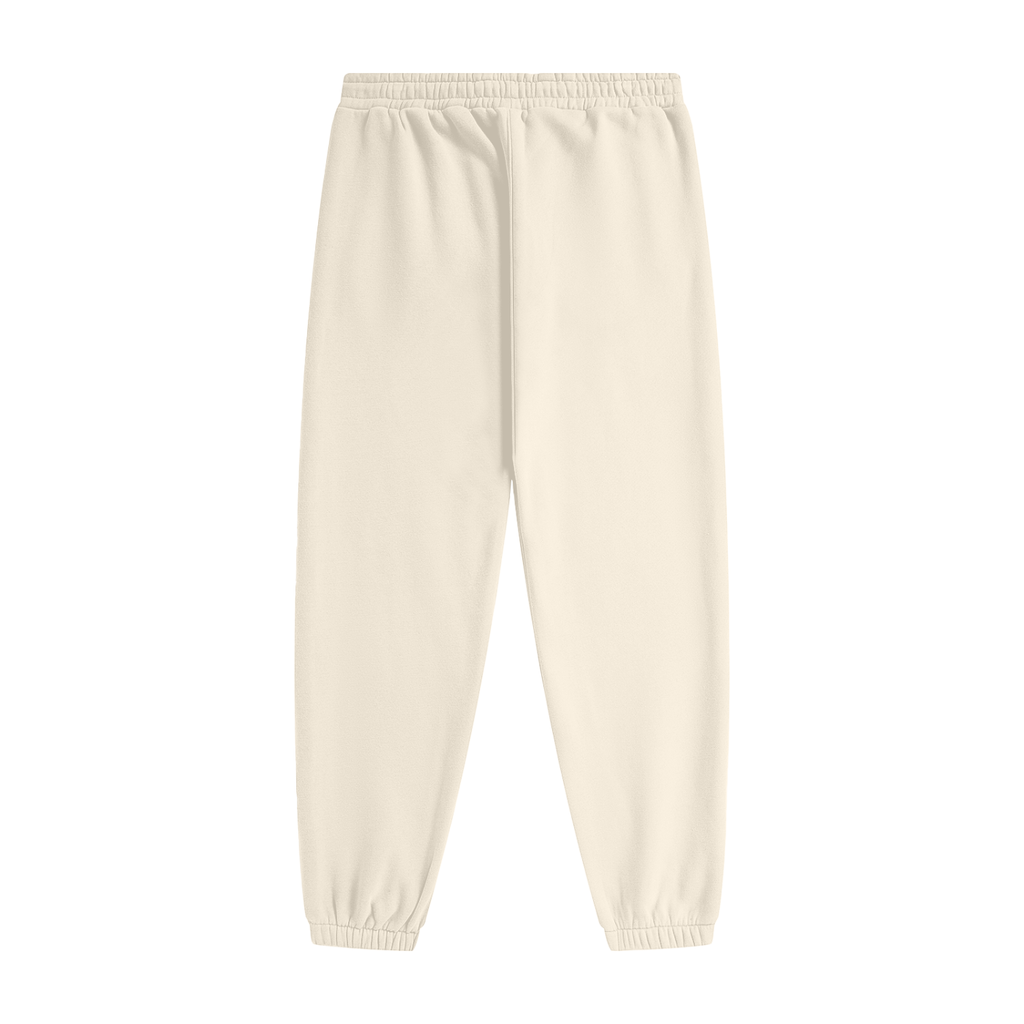 Vidal Unisex White Print Heavyweight Fleece Joggers
