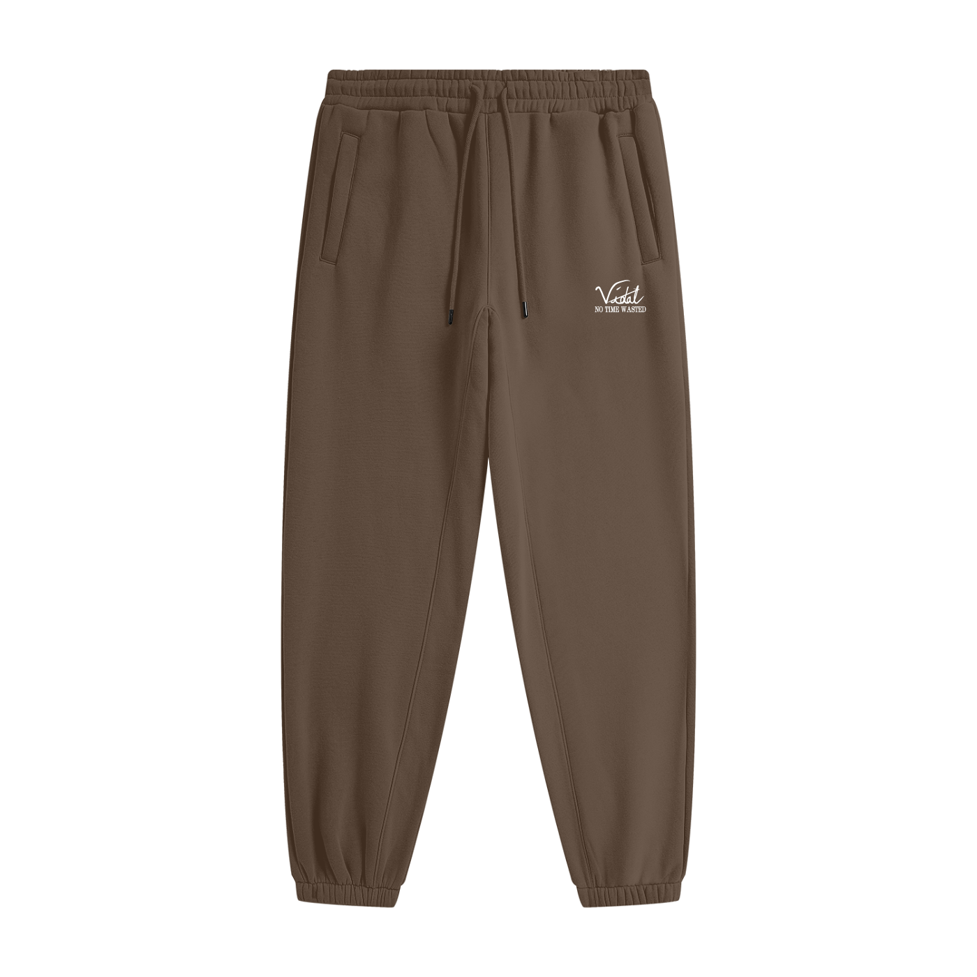 Vidal Unisex White Print Heavyweight Fleece Joggers