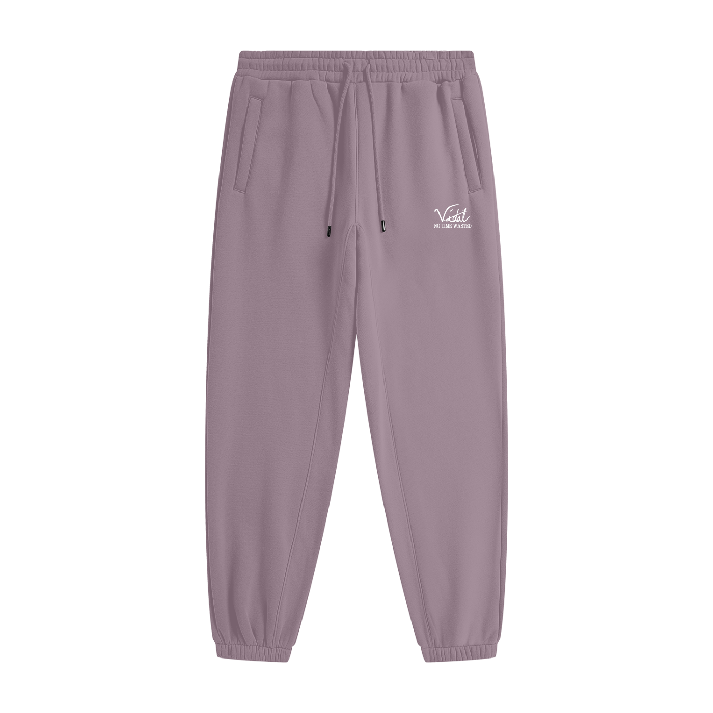 Vidal Unisex White Print Heavyweight Fleece Joggers