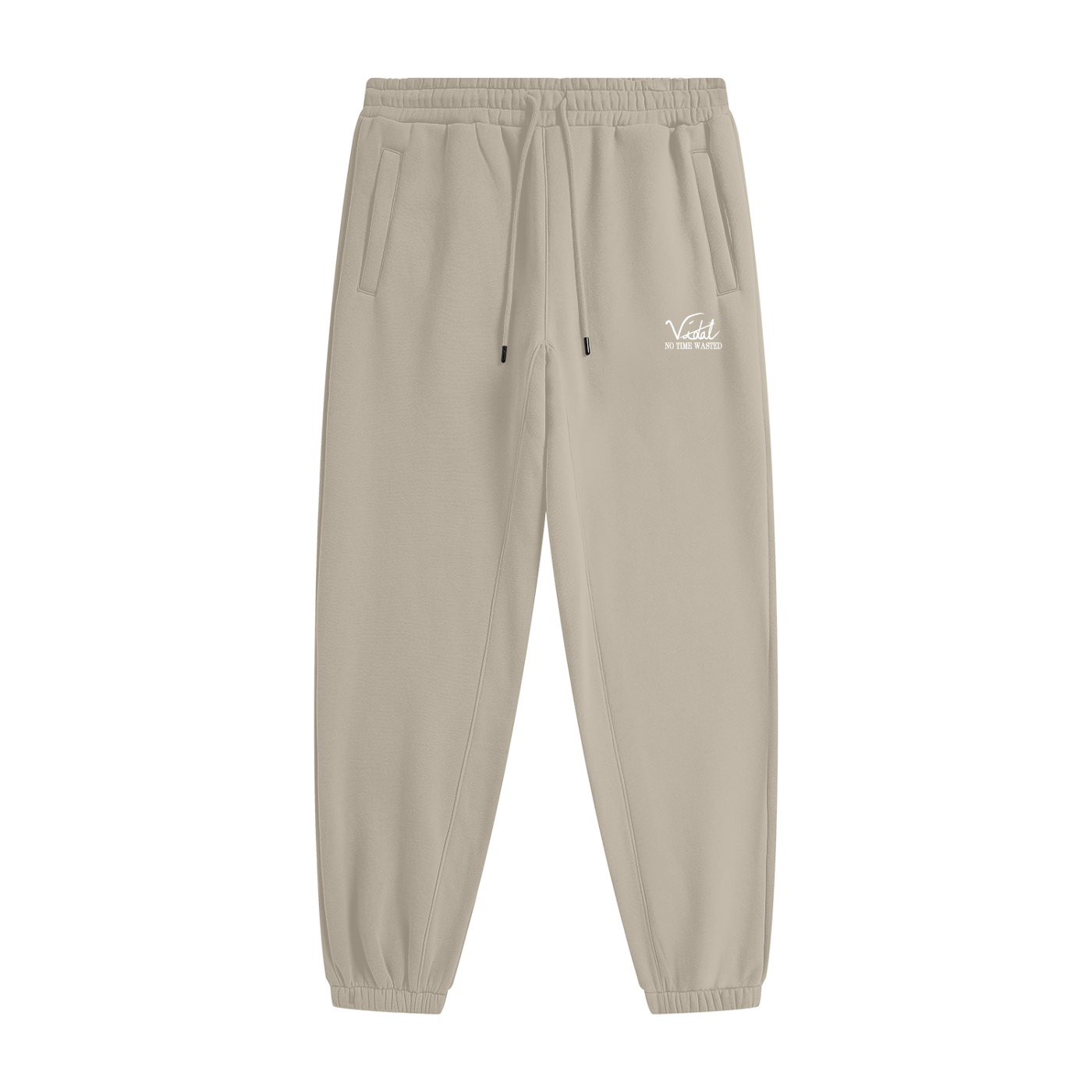 Vidal Unisex White Print Heavyweight Fleece Joggers