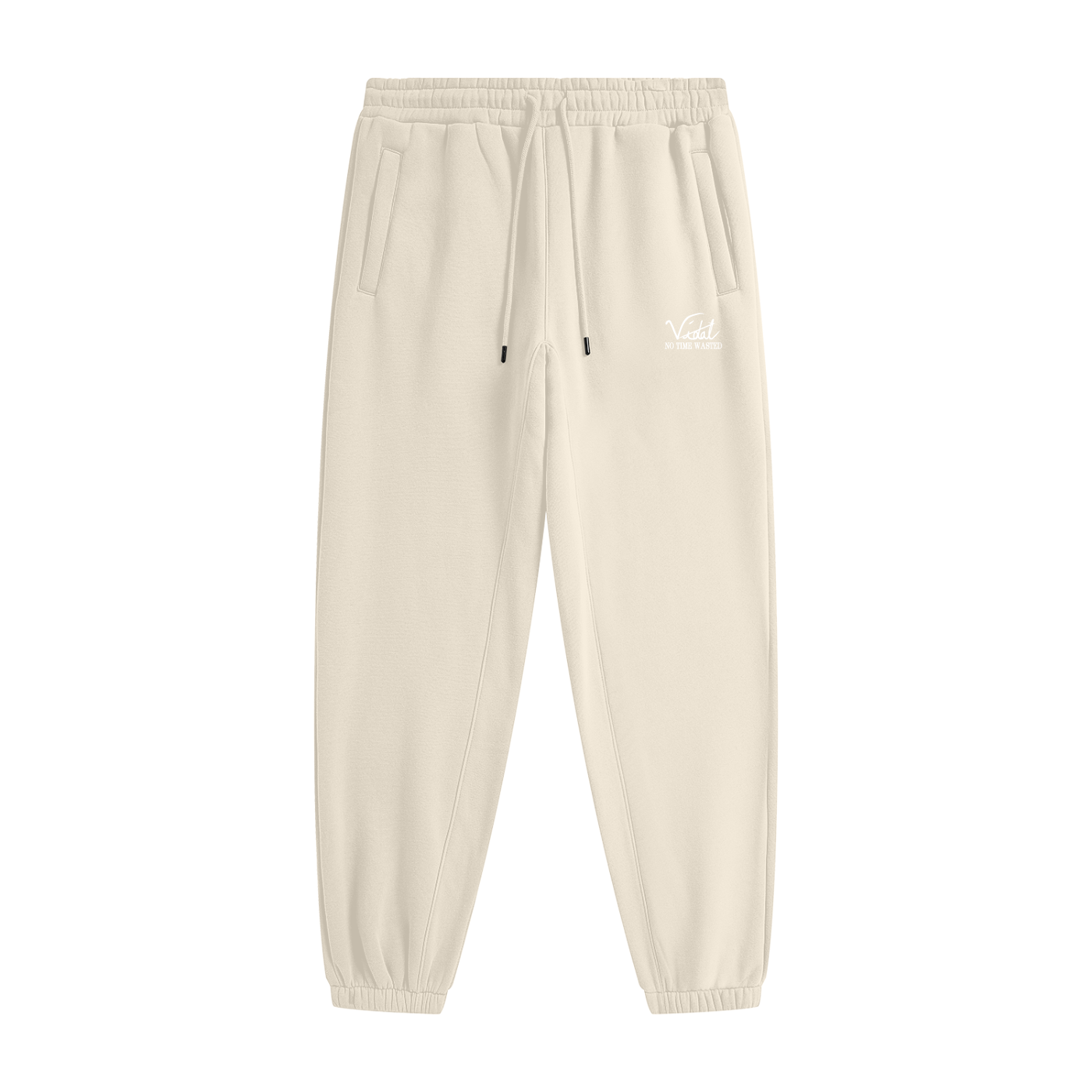 Vidal Unisex White Print Heavyweight Fleece Joggers