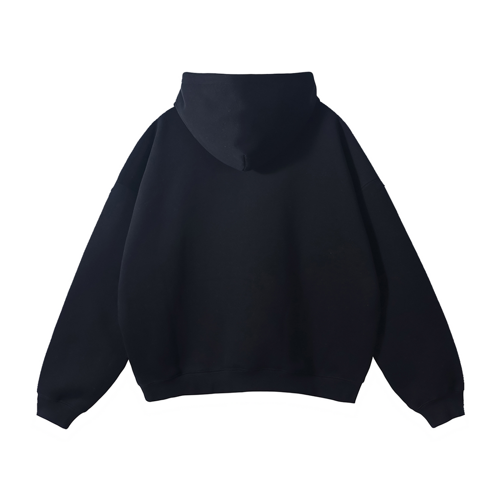 Vidal Oversize Fleeced Hoodie Front Only Print White