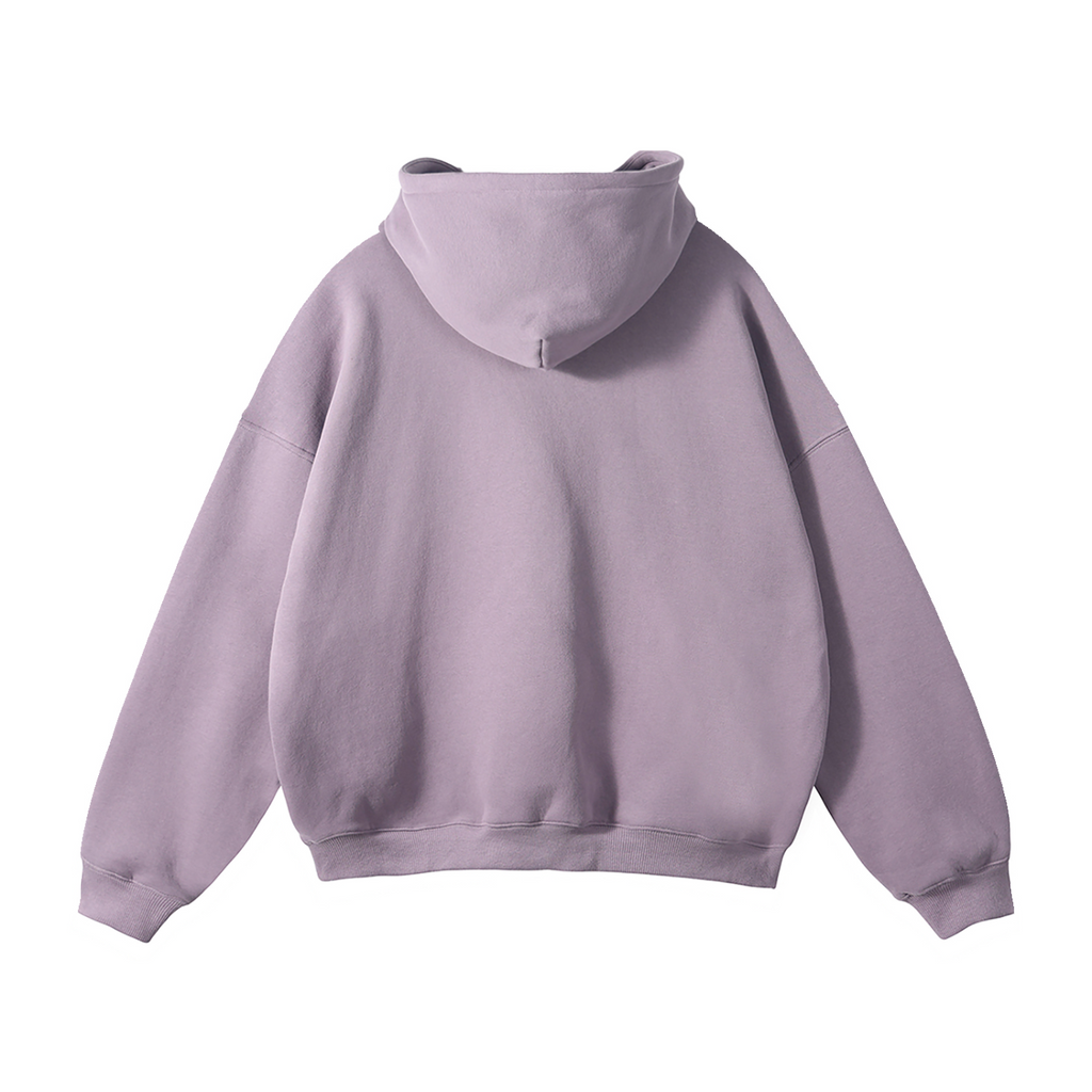 Vidal Oversize Fleeced Hoodie Front Only Print White