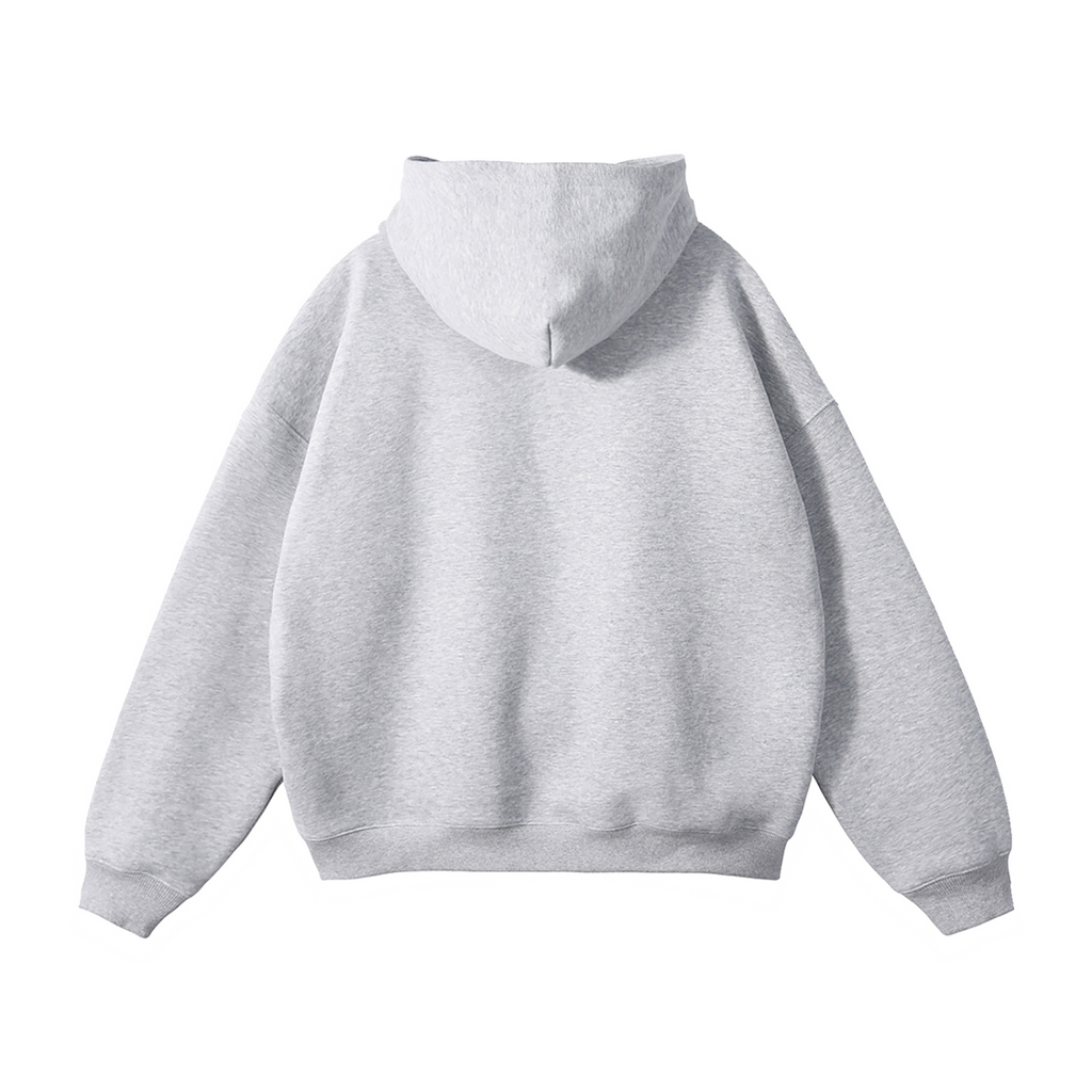 Vidal Oversize Fleeced Hoodie Front Only Print Black