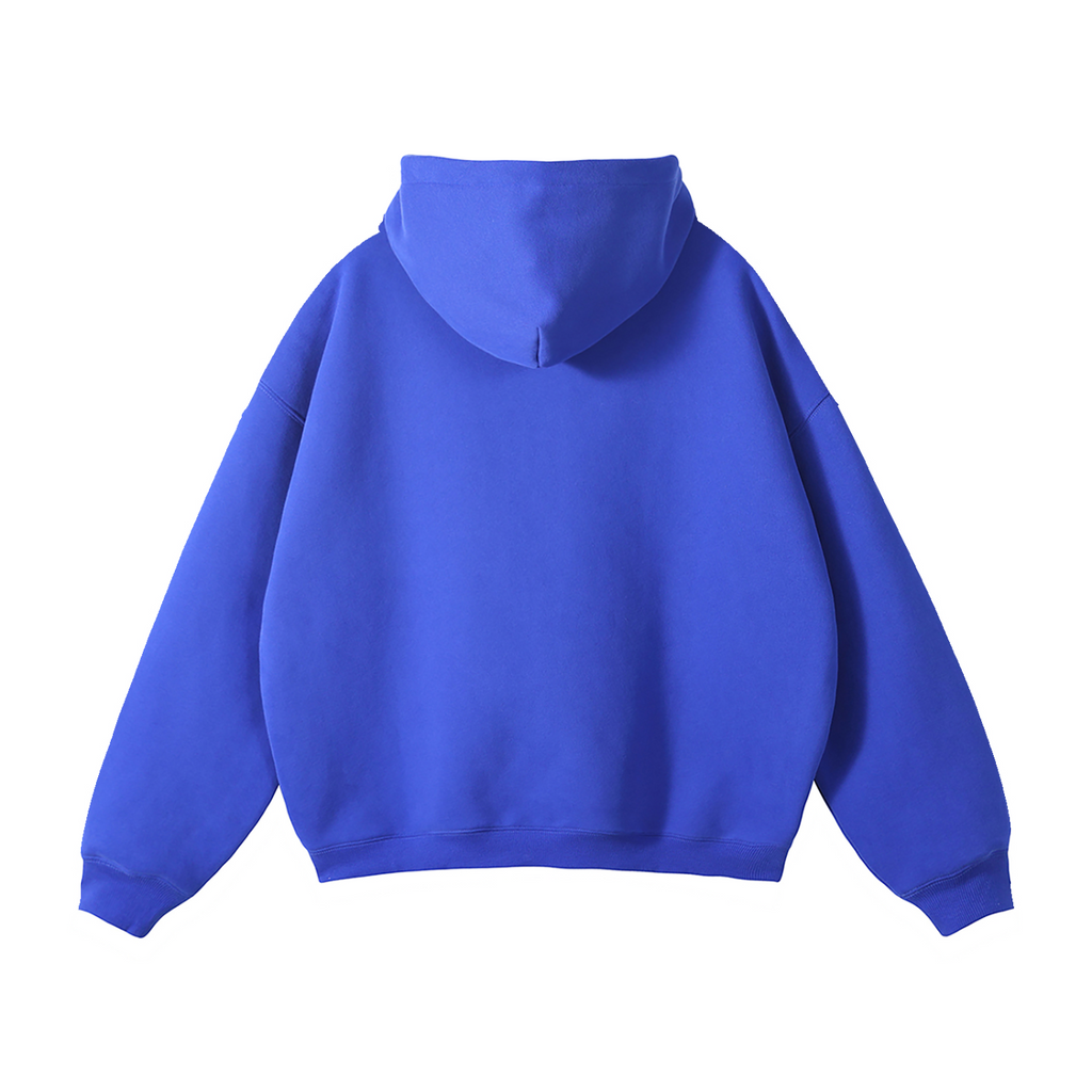 Vidal Oversize Fleeced Hoodie Front Only Print White