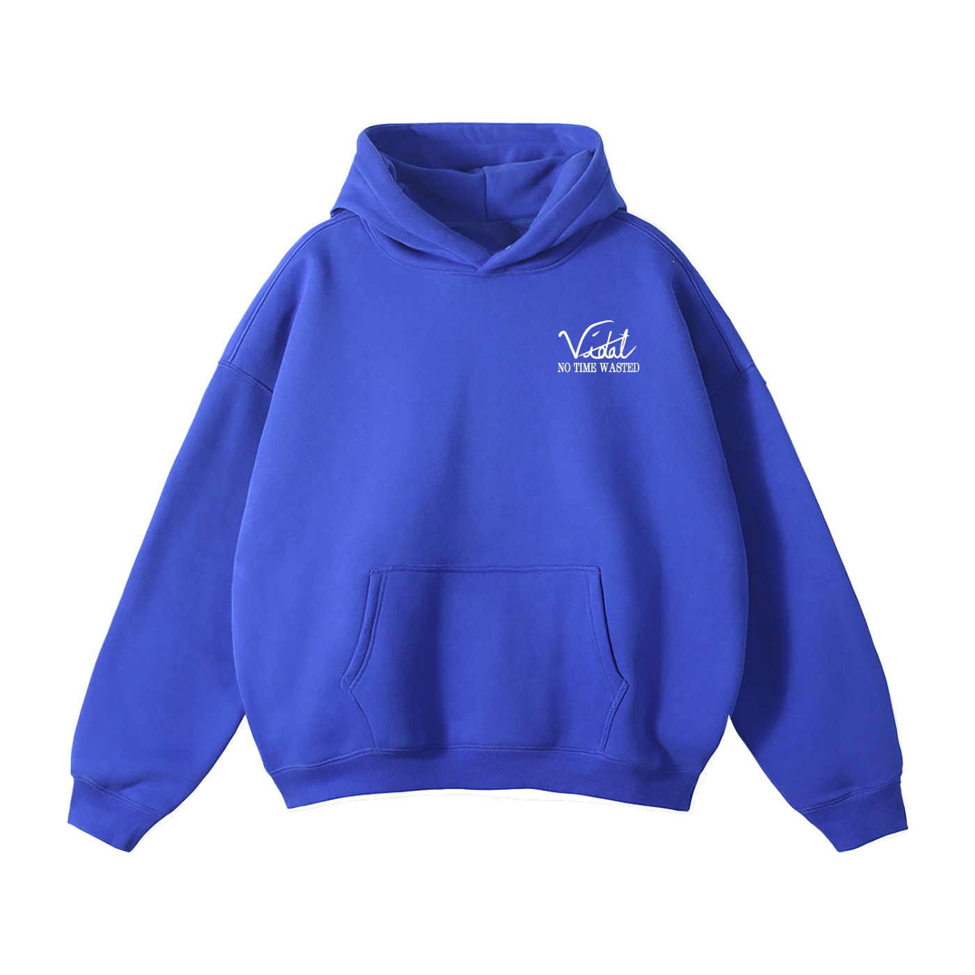 Vidal Oversize Fleeced Hoodie Front Only Print White