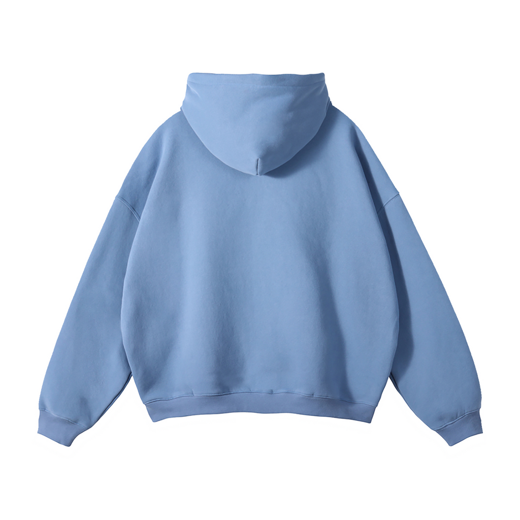 Vidal Oversize Fleeced Hoodie Front Only Print White