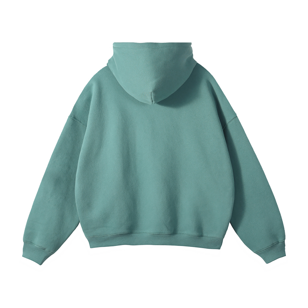 Vidal Oversize Fleeced Hoodie Front Only Print White