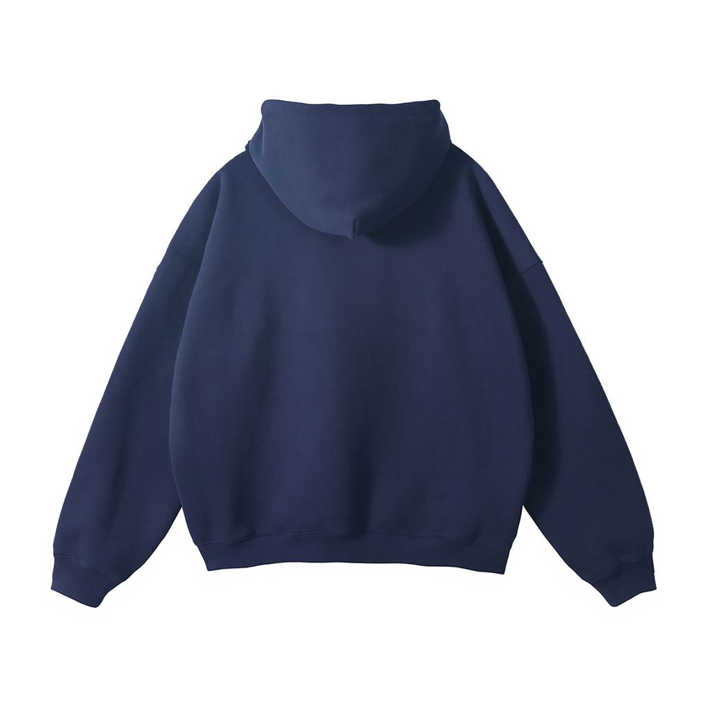 Vidal Oversize Fleeced Hoodie Front Only Print White