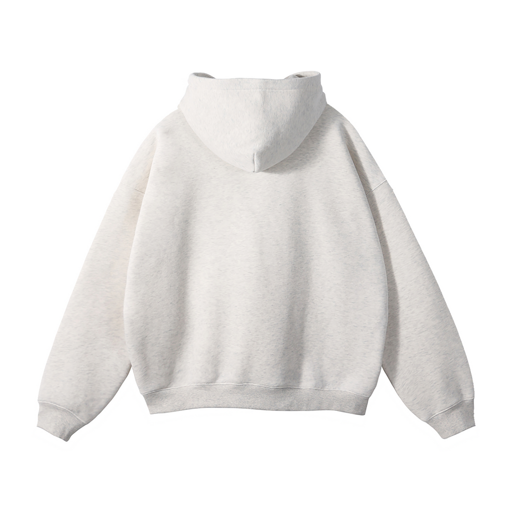Vidal Oversize Fleeced Hoodie Front Only Print Black
