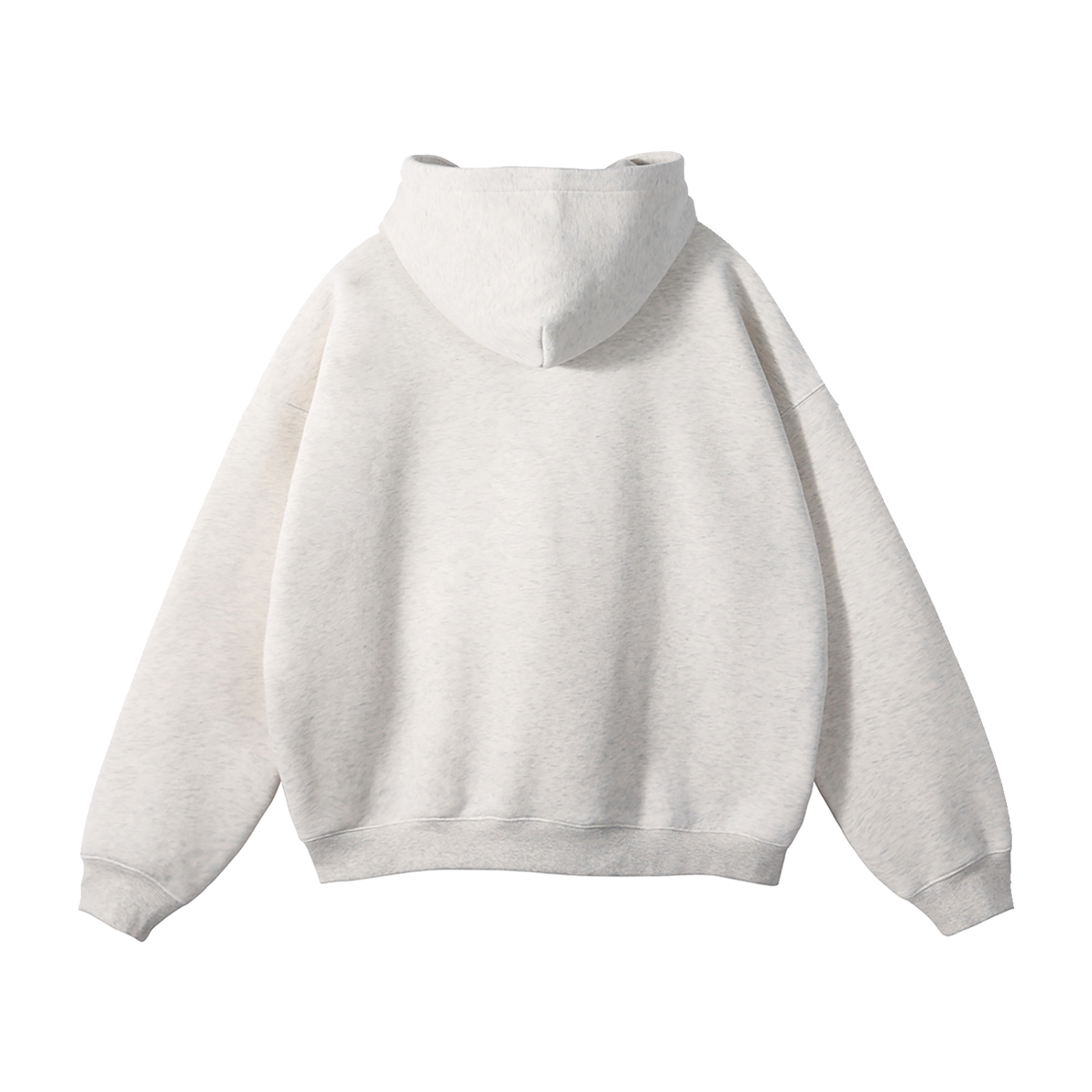 Vidal Oversize Fleeced Hoodie Front Only Print Black