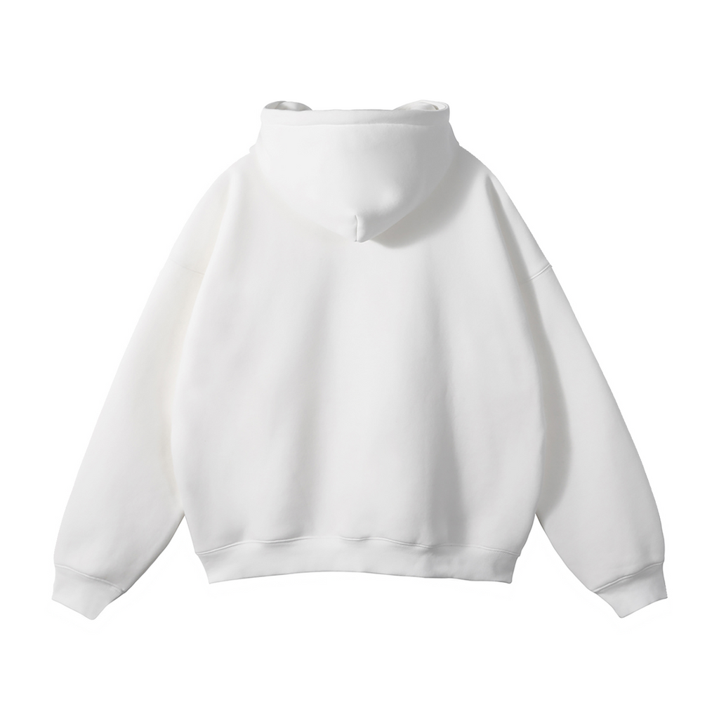 Vidal Oversize Fleeced Hoodie Front Only Print Black