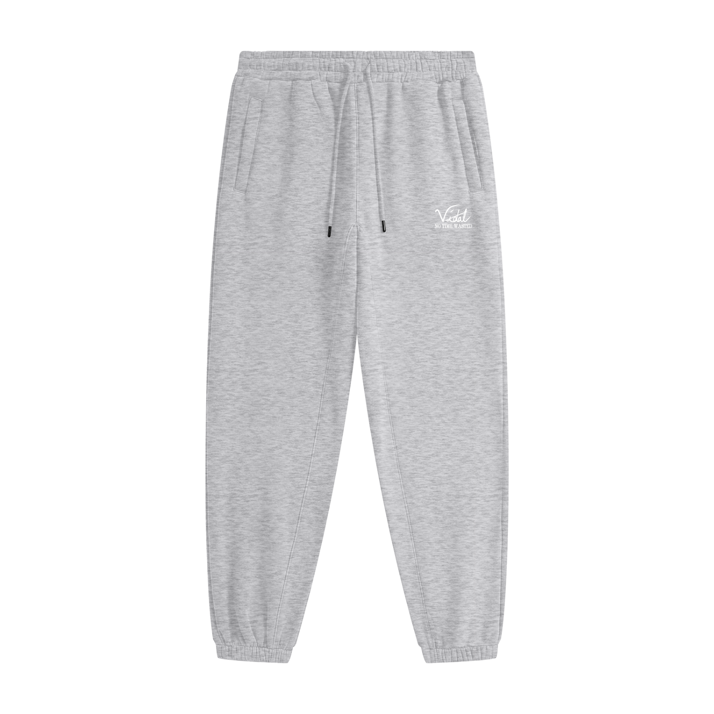 Vidal Unisex White Print Heavyweight Fleece Joggers
