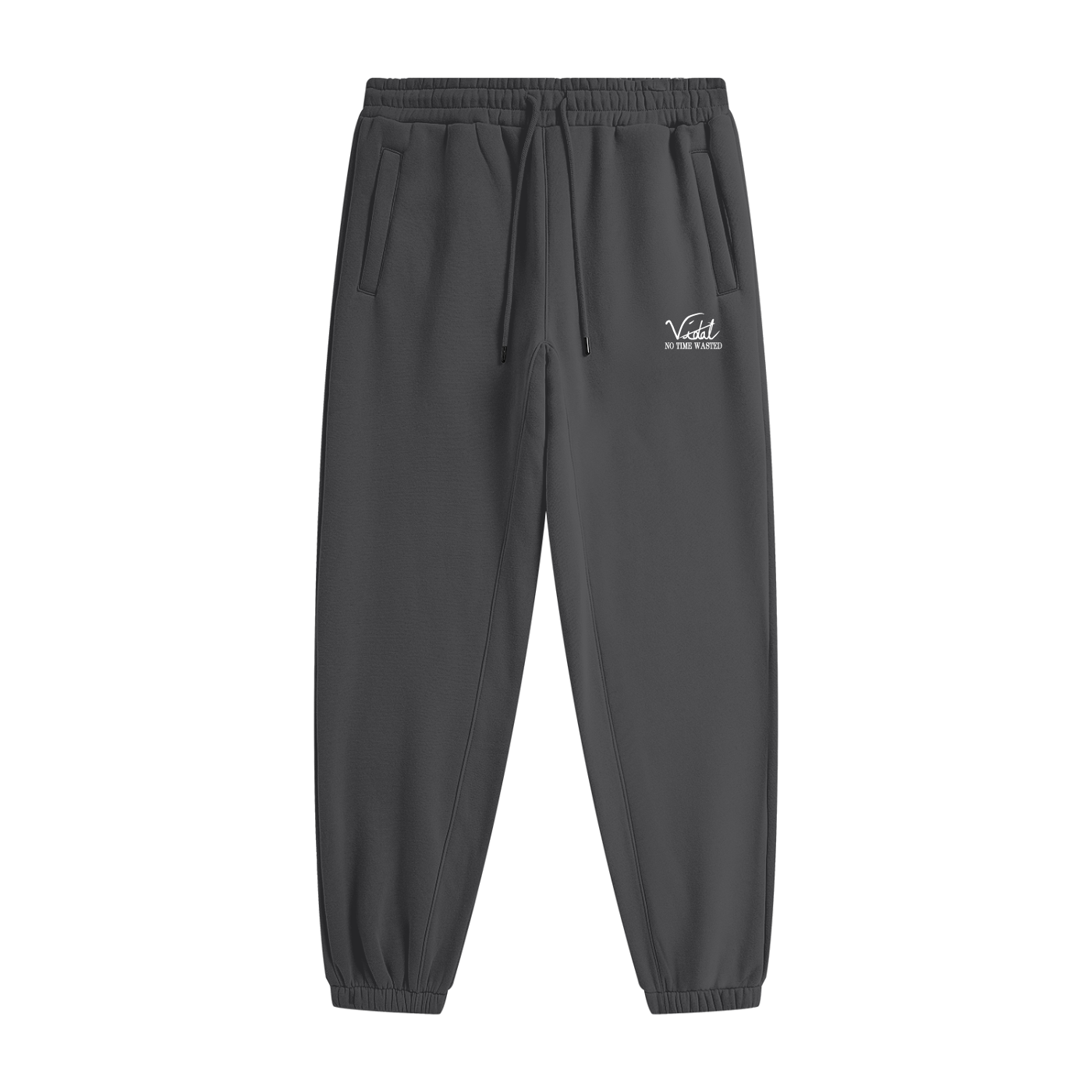 Vidal Unisex White Print Heavyweight Fleece Joggers