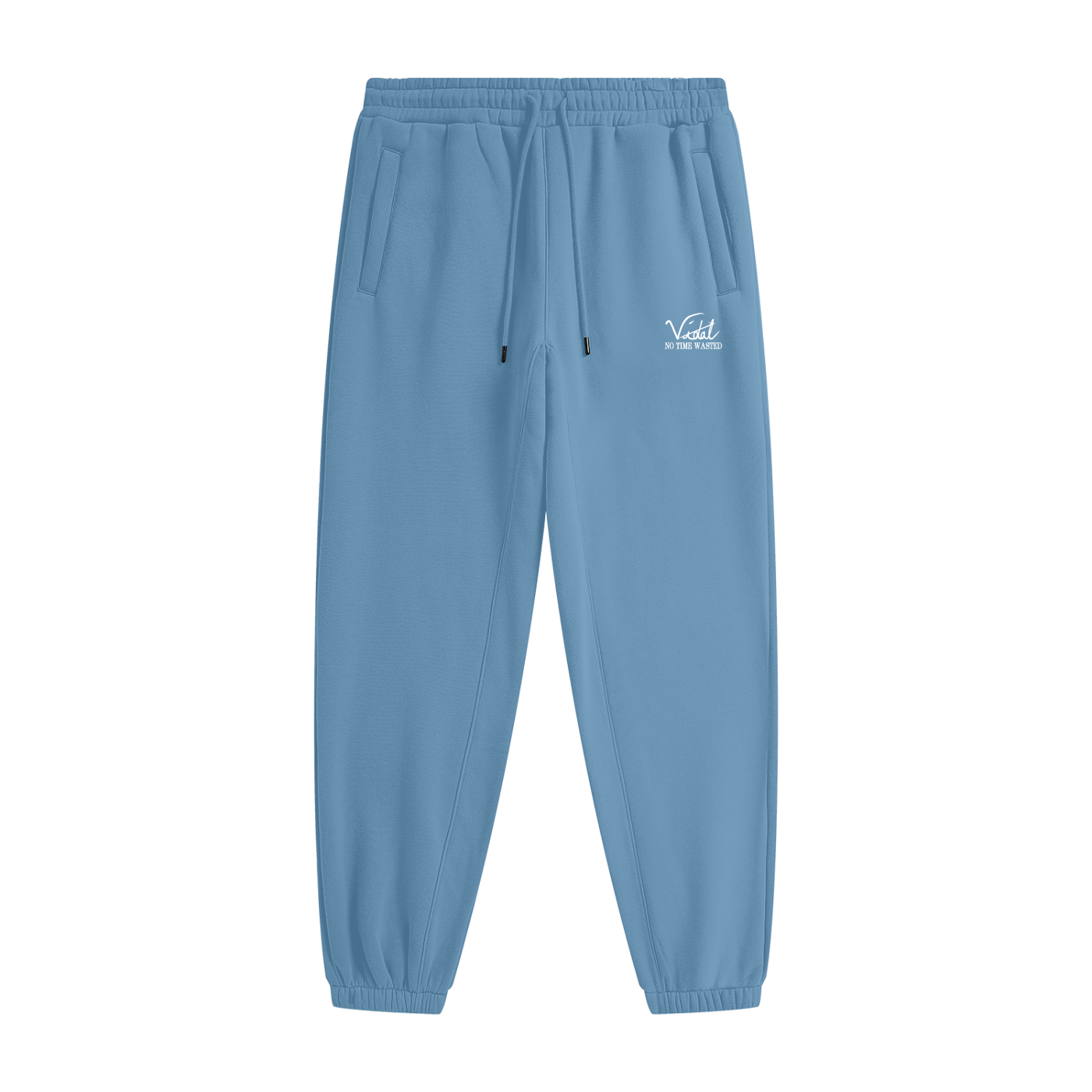 Vidal Unisex White Print Heavyweight Fleece Joggers